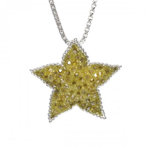 Galaxia Pendant With Lab-Grown Yellow Diamond Druzy